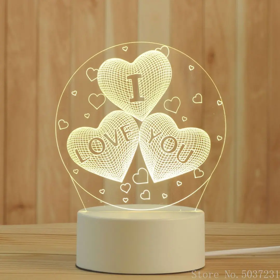 

Creative 3D Night Light Acrylic Desktop Night Light Boy Girl Holiday Gift Decoration Night Light Bedroom Bedside Table Lamp