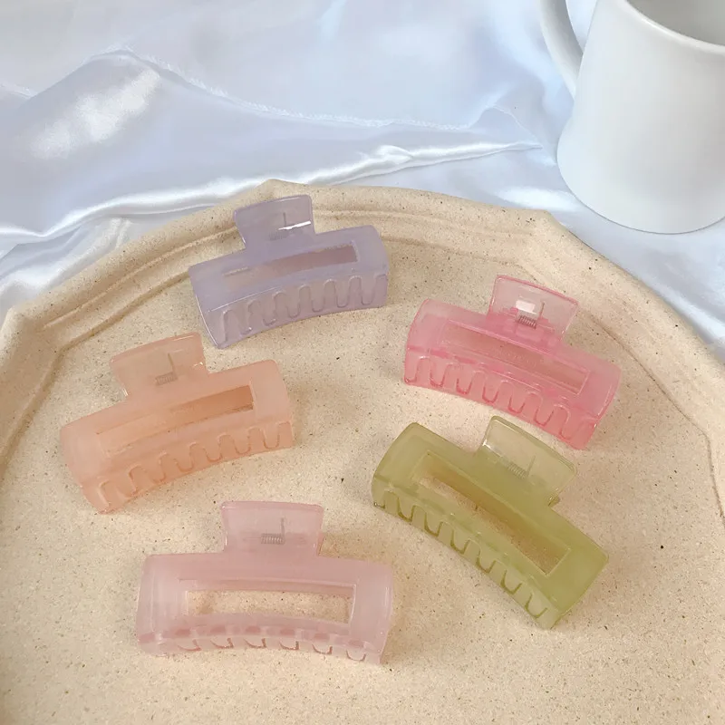 

For Girl Women Ponytail Clip Acrylic Pure Color Nice Gift Multi Purpose Fashion Hair Accessories Korean Style Crab Claws Clamp