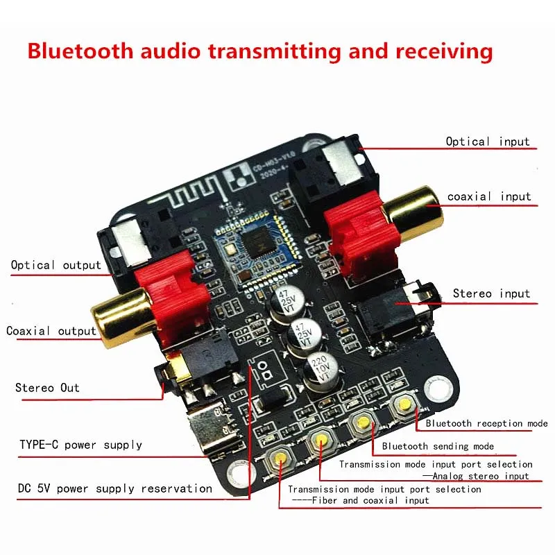 5 в Bluetooth 0 приемник передатчик конвертер волоконный коаксиальный стерео выход 24Bit