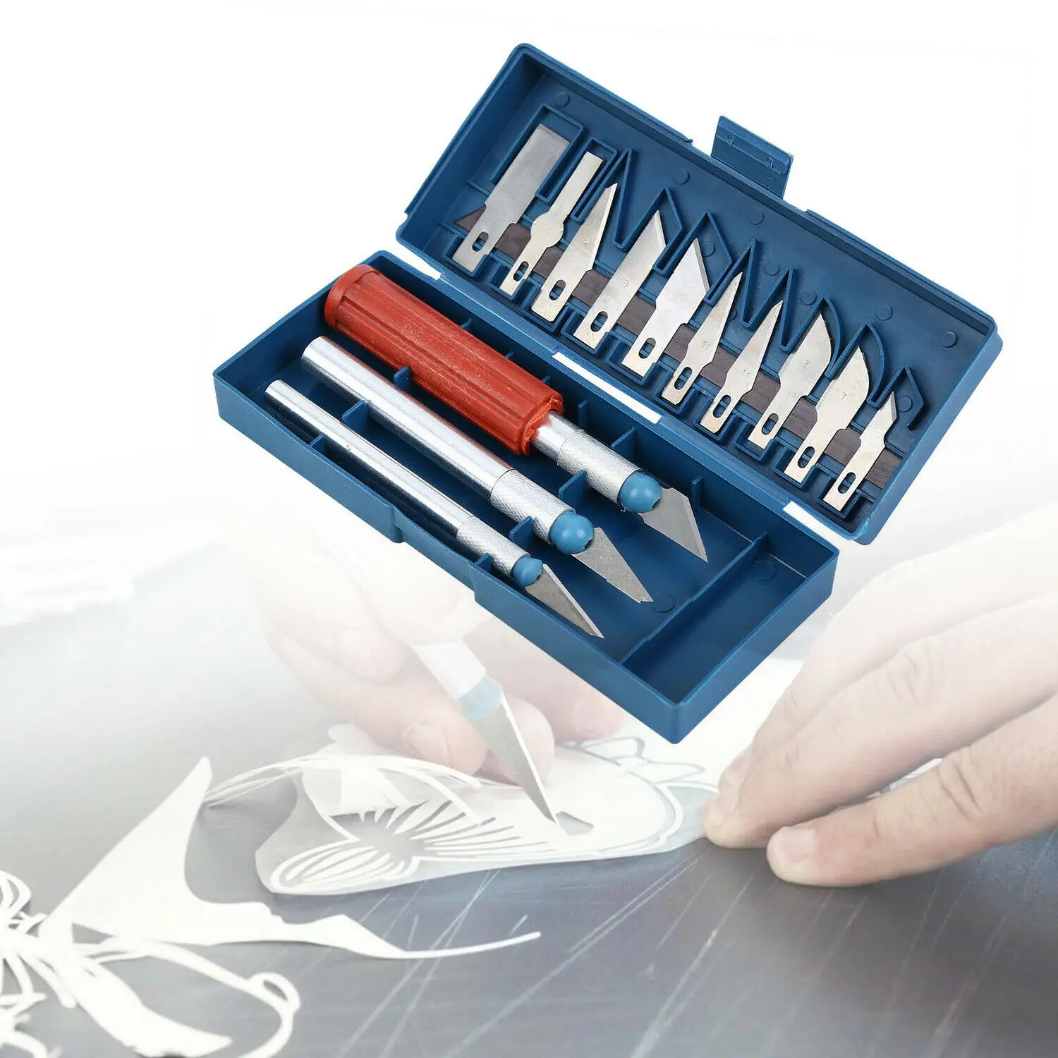 

Samger 13PCS Multi Function Precision Razor Blade Cutters Set Craft & Art Cutting Tools Pen Razor Leather Cutting Knifes