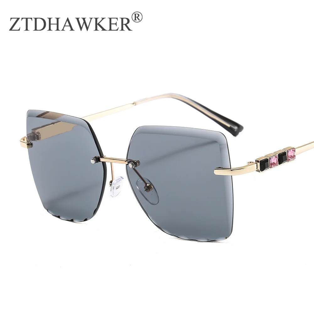 

Солнцезащитные очки женские квадратные в металлической оправе, без оправы