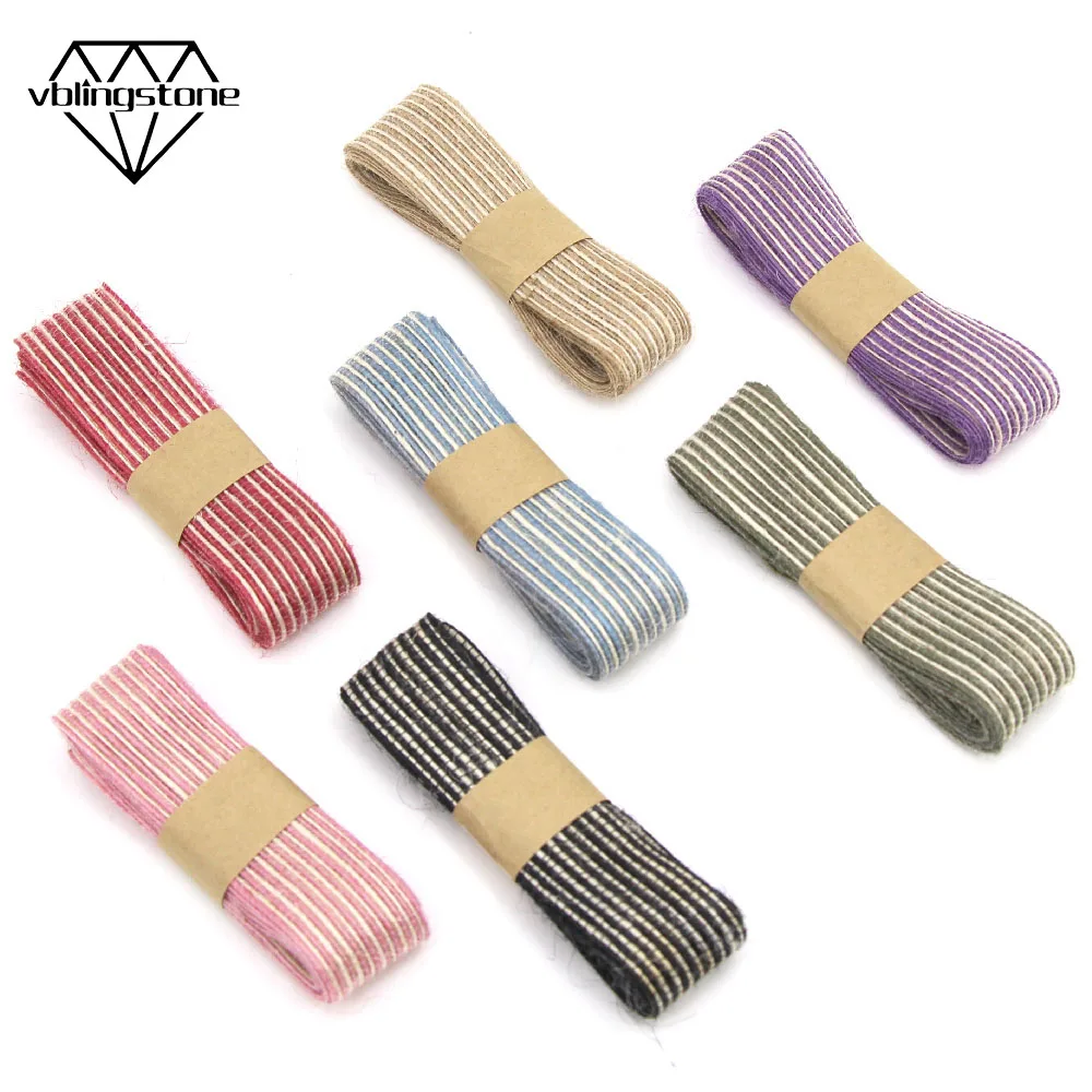 2 м/лот 3 см Milti-Colors лента из джута мешковины для свадьбы/рождественской вечеринки