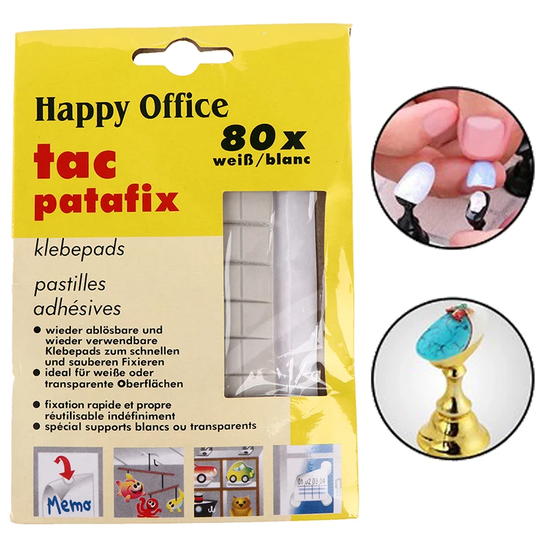 

1 Sheet DIY Adhesive Glue Clay Stick Care Plasticine Tips Fix Glue Nail Art 80pcs
