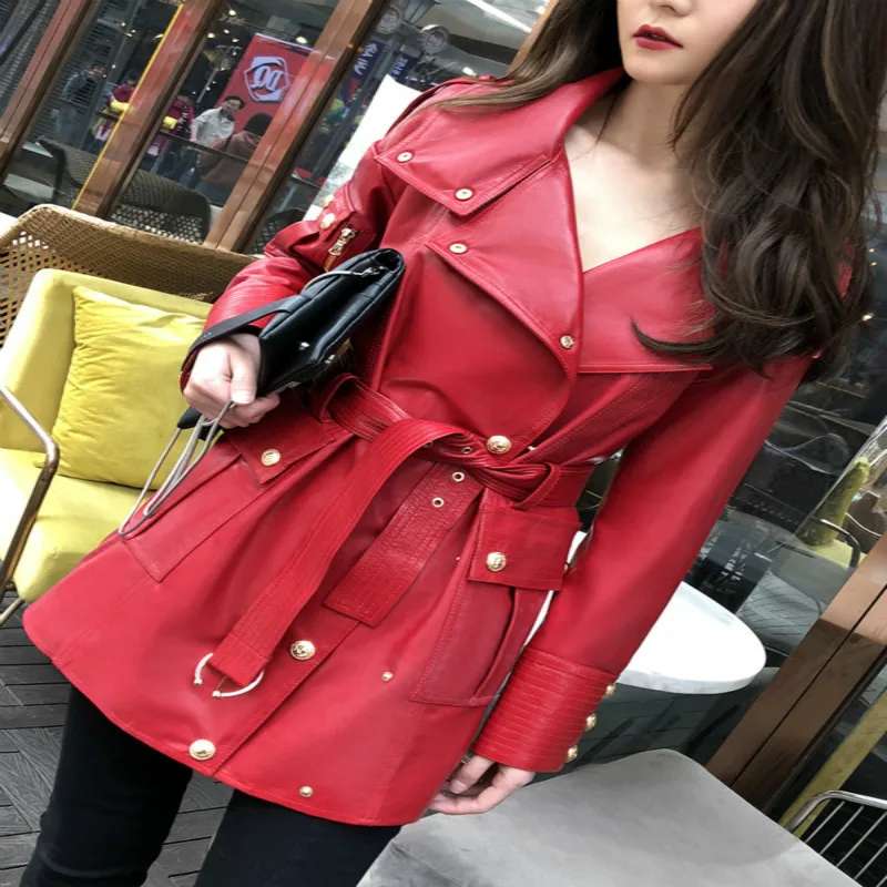 100% натуральная овчина пальто для женщин осень зима модная женская куртка из