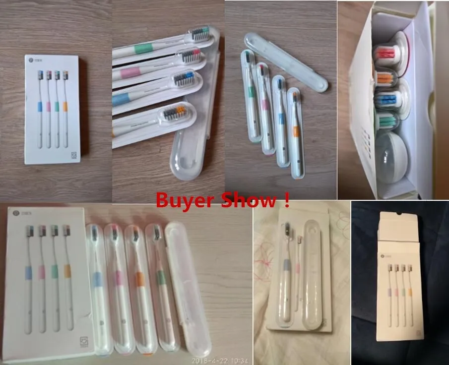 Оригинальная зубная щетка Xiao mi DOCTOR B mi Home, 4 цвета в 1 комплекте, дорожная коробка для глубокой очистки, в комплекте мягкая щетина для умного дома