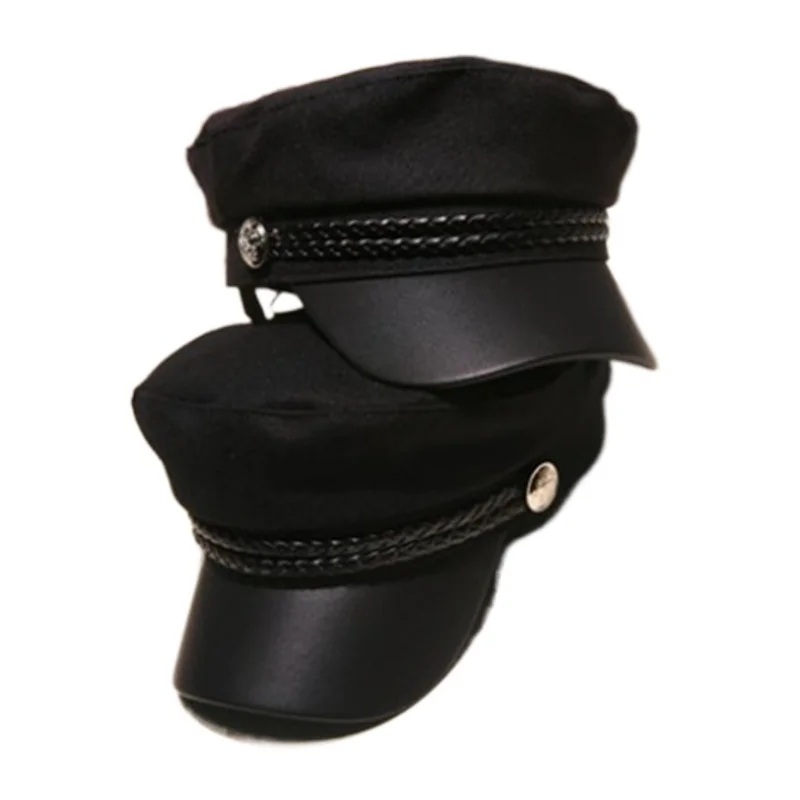 Модная женская и мужская военная шапка демисезонные матросские шапки черные