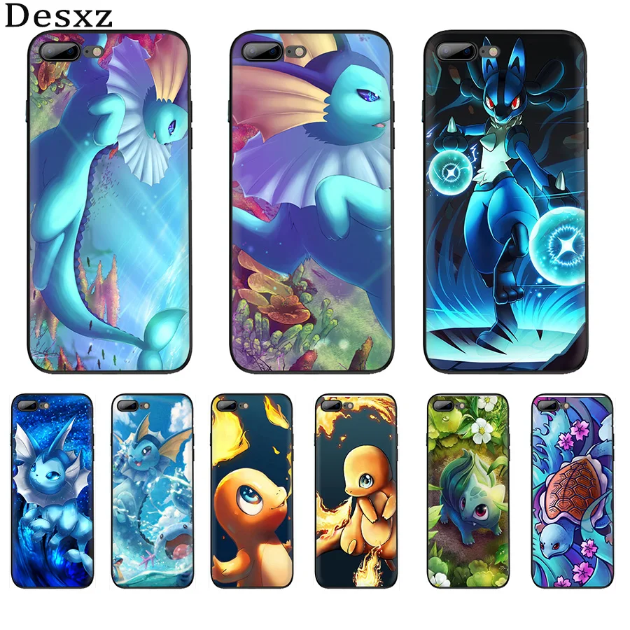 Чехол для телефона iPhone 6 6s 7 8 Plus 11 Pro X XS XR Max 5 5S SE чехол Charizard Squirtle vaporion Pokemons TPU| |
