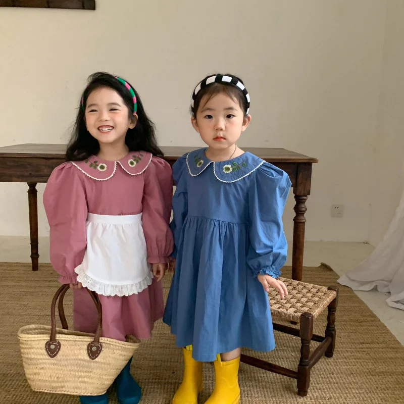 

Girl Dress Party Evening Gown Cotton 2022 New Spring Autumn Cotton Flower Girl Dress Vestido Robe Fille Kids Baby Children Cloth