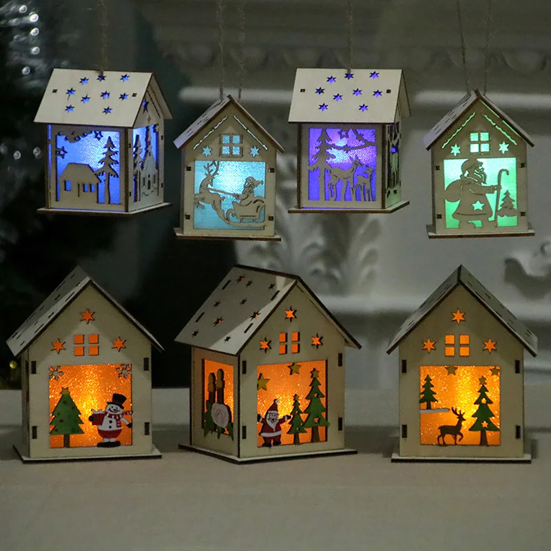 Светодиодная подсветка сделай сам деревянный дом украшение для рождественской