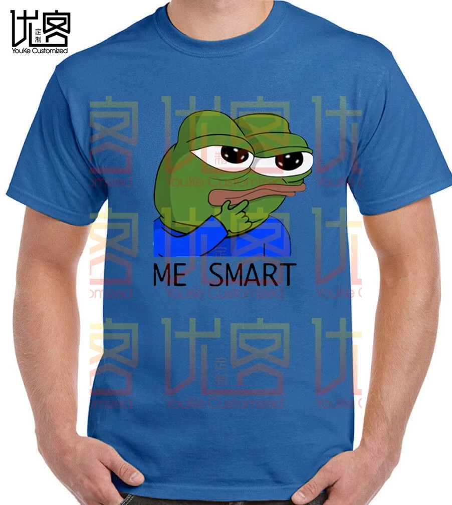 Peppe the frog me smart Футболка pepe meme хит продаж 100% хлопок на заказ Высококачественная