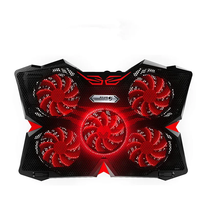 Охлаждающая подставка для ноутбука 5 вентиляторов два USB-порта охлаждающая 12-17