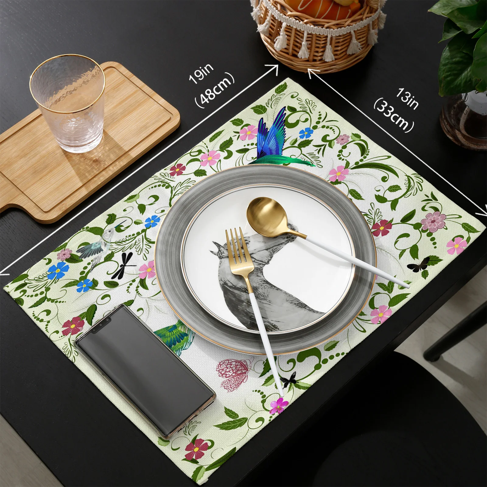 

Plant Leaf Flower Bird Table Runners and Placemats Set Hotel Wedding Table Decoration Table Runner Luxury