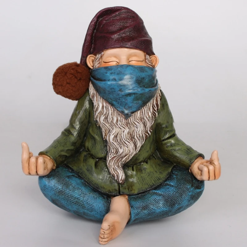 

Garden Gnome Statue Halloween Mask Swedish Tomte Yard Decoration Front Porch Dwarf Elf Figurines Outdoor Ornaments