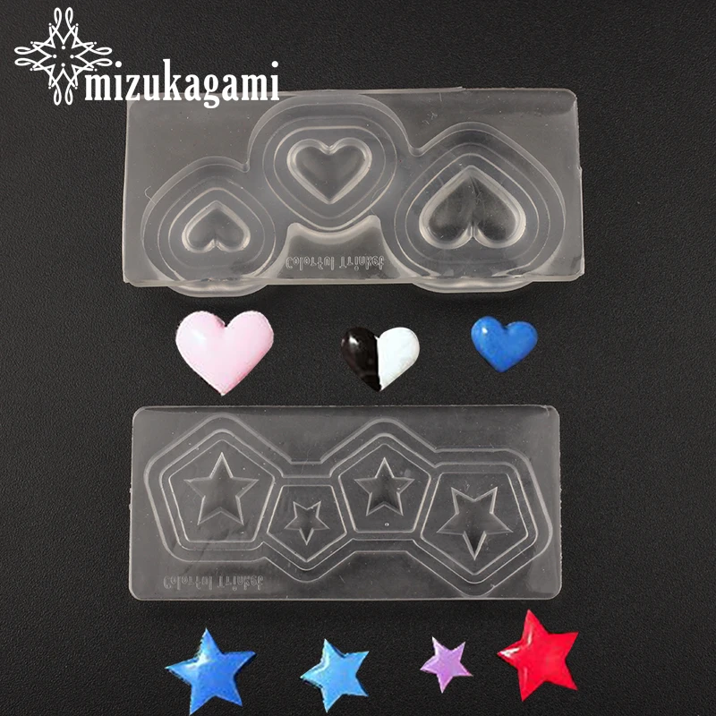 

1pcs UV Resin Jewelry Liquid Silicone Mold 3D Love Heart Stars Resin Charms Mold For DIY Jewelry Nail Art Mold