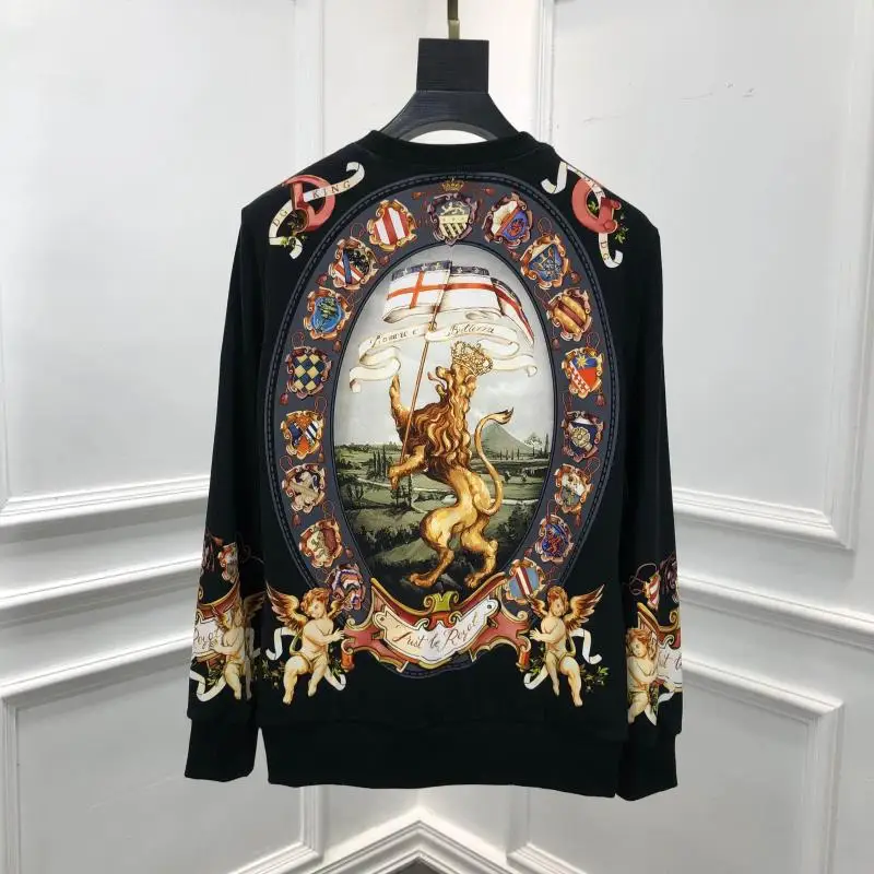 Зима осень 19fw Новое поступление Королевская корона Павлин принт известные хлопковые пуловеры худи толстовки брендовая одежда для мужчин