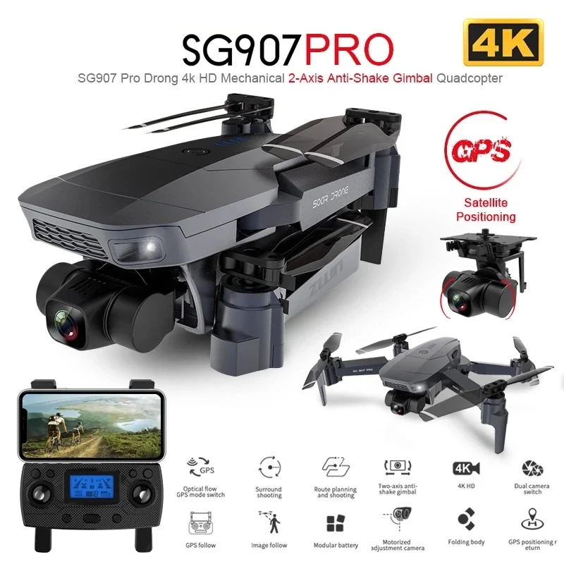 

SG907 PRO/ SG901 GPS RC Drone with 2 Axis Gimbal Camera 4K HD 5G Wifi Wide Angle FPV Optical Flow rc quadcopter dron vs sg906