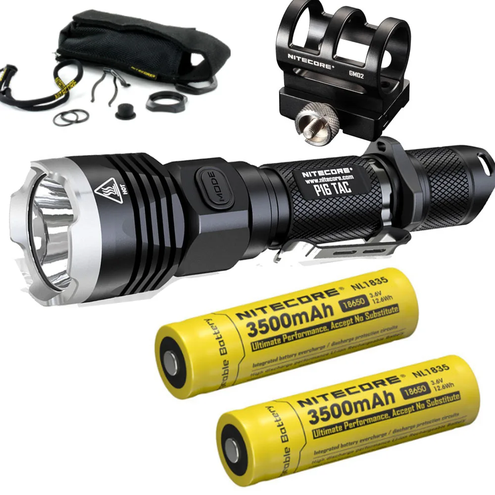 Тактический фонарь NITECORE P16Tac CREE поисковый с дальностью луча 1000 люмен 300 м U3 max