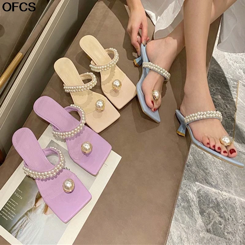 

Summer Slippers Flip Flops For Women Fashion String Bead Design Clip Toe Women Sandals Ladies Low Heel Summer Shoes Sandals