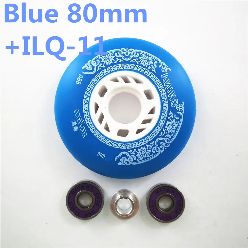 Blue 80mm ILQ11 4 шт./партия 88A скользящие роликовые коньки колеса для Ролики SEBA hv High WFSC KSJ для Powerslide для RB раздвижные тормозные Дрифт колеса - Цвет: Blue 80mm ILQ11