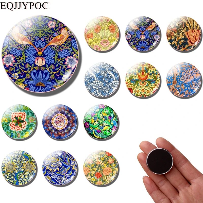 Мандала искусство цветочный узор 30 мм стеклянный кабошон магниты на холодильник