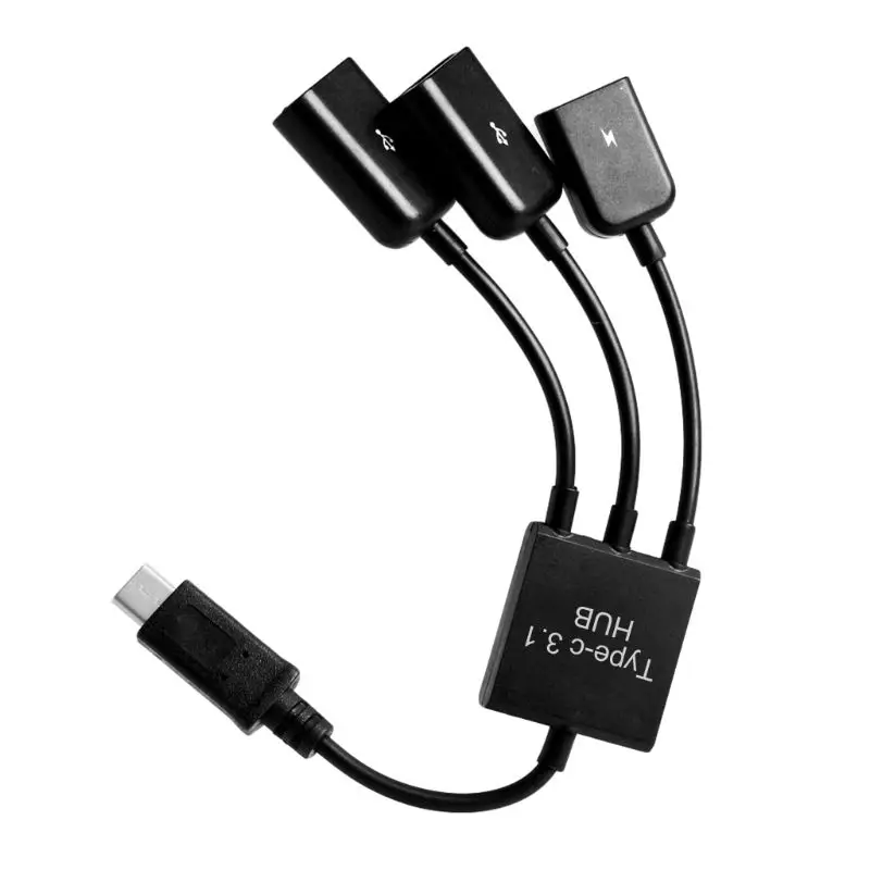 

NEW 3 in 1 USB 3.1 Type-C To Micro USB 2.0 Power Charging Host OTG Hub Cable Adapter