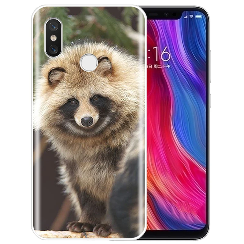 Животный принт енота лисы мягкий чехол для телефона Xiao MI 4 4S 5 6 5S плюс 5C 6X 8 Pro 8se 8Lite