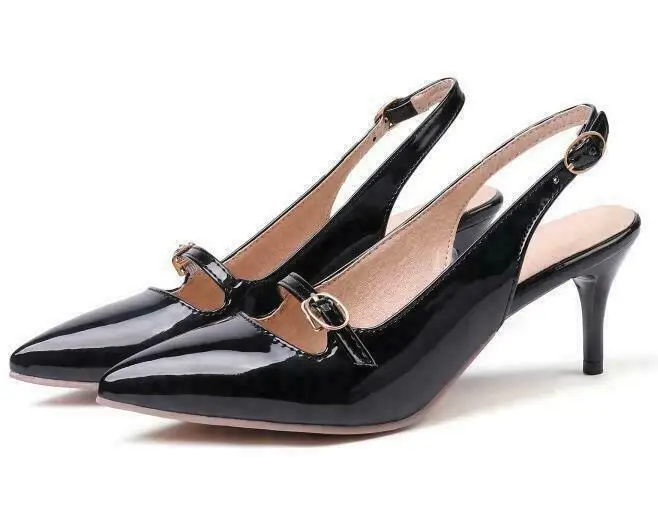 

Womens Ladies Office Slingback Pumps Slim Heels Pointy Toe Shoes Plus SZ US13
