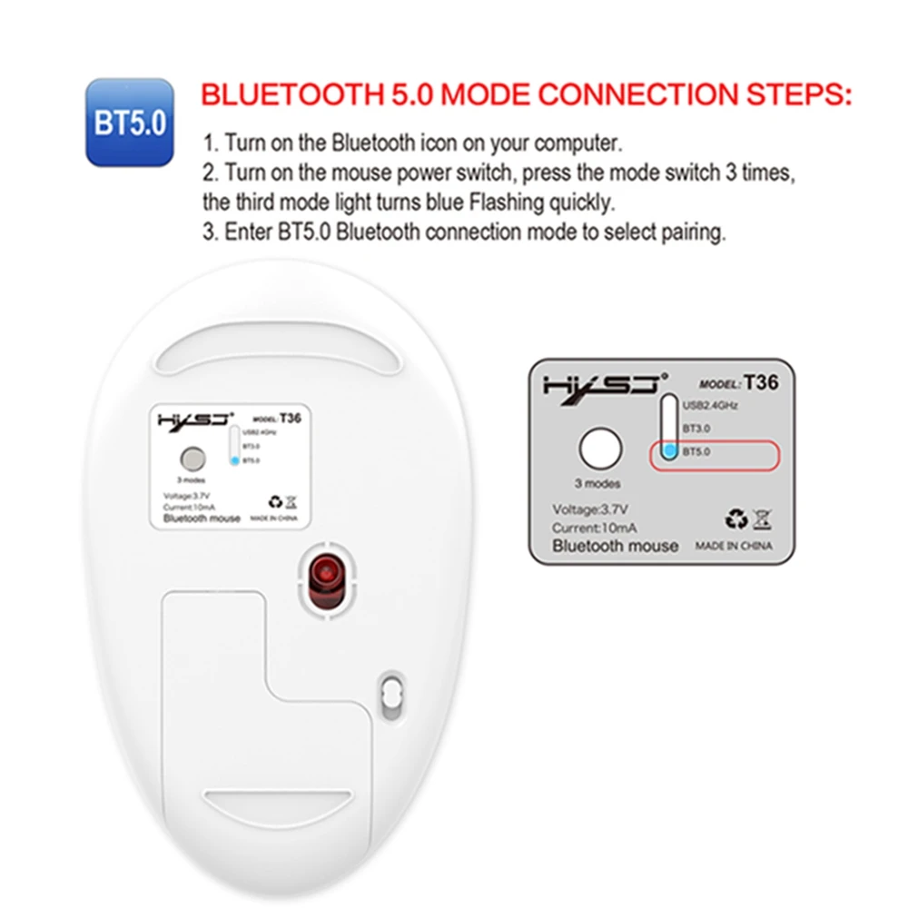 Три режима Bluetooth 3,0/5,0 беспроводная мышь можно подключить 3 компьютера Бесшумная дизайнерская оптическая перезаряжаемая мышь для ПК MAC ноутбука