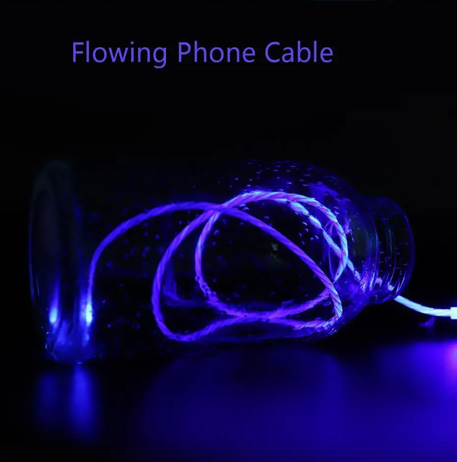 Vogek светодиодный светящийся зарядный кабель Micro USB кабель для Xiaomi iPhone type-c зарядный Магнитный адаптер для зарядного устройства кабель для мобильного телефона 1 м