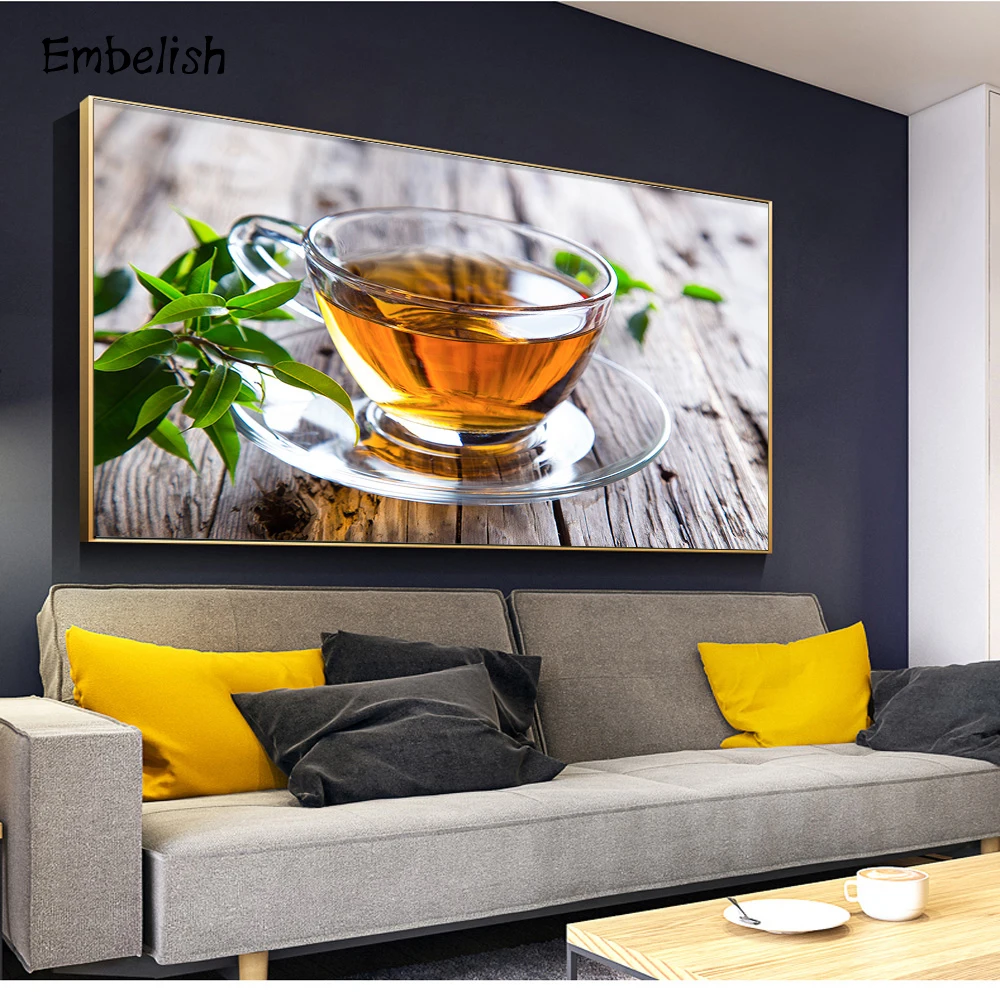 

1 Pieces A Cup Of Tea Modern Home Decor Wall Art Posters For Living Room Kitchen Pictures HD Print On Canvas Paintings