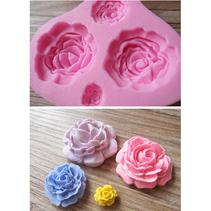 3D Роза цветы силиконовые формы помадка мыло Форма для торта капкейков желе
