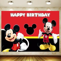 disney 150x100cm mickey mouse party backdrops minnie mouse background wall cloth baby shower kids birthday party decoration