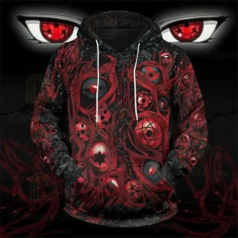 Японское аниме Akatsuki красное облако 3D печать толстовка черный Harajuku повседневные