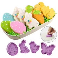 1 set easter style cookie mold carrot egg rabbit chicken shaped biscuit cutter cake decorating tools cake moulds baking supplies