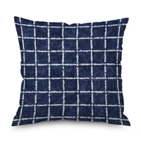 canvas square decorative throw pillows cushion cover geometry pillowcases for sofa lemon pillowcase 18%c3%9718 inch navy no filler