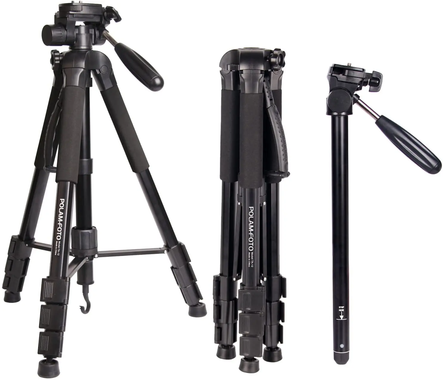 

POLAM-FOTO 70"/176.5cm 2-in-1 Tripod Monopod-Camera Tripod AluminumTravel Tripod with Bag for Canon/Nikon/Sony DSLR/SLR Camera …