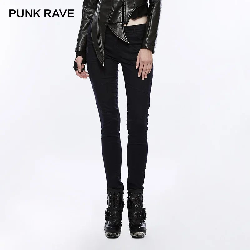 Женские черные брюки с потертостями штаны со шнуровкой в готическом стиле |