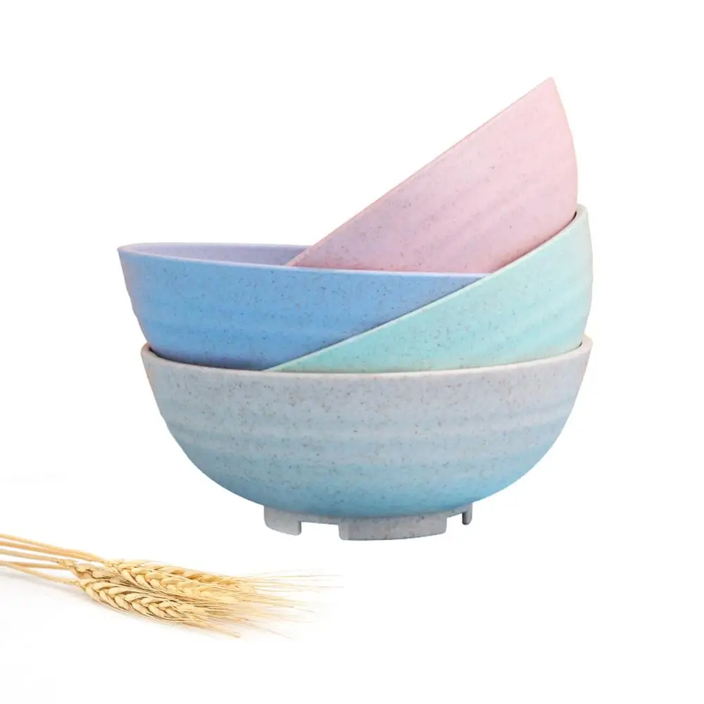 

4 set Lightweight & Unbreakable Cereal Bowls -Wheat Straw Fiber Lightweight Bowl - Dishwasher Microwave Safe