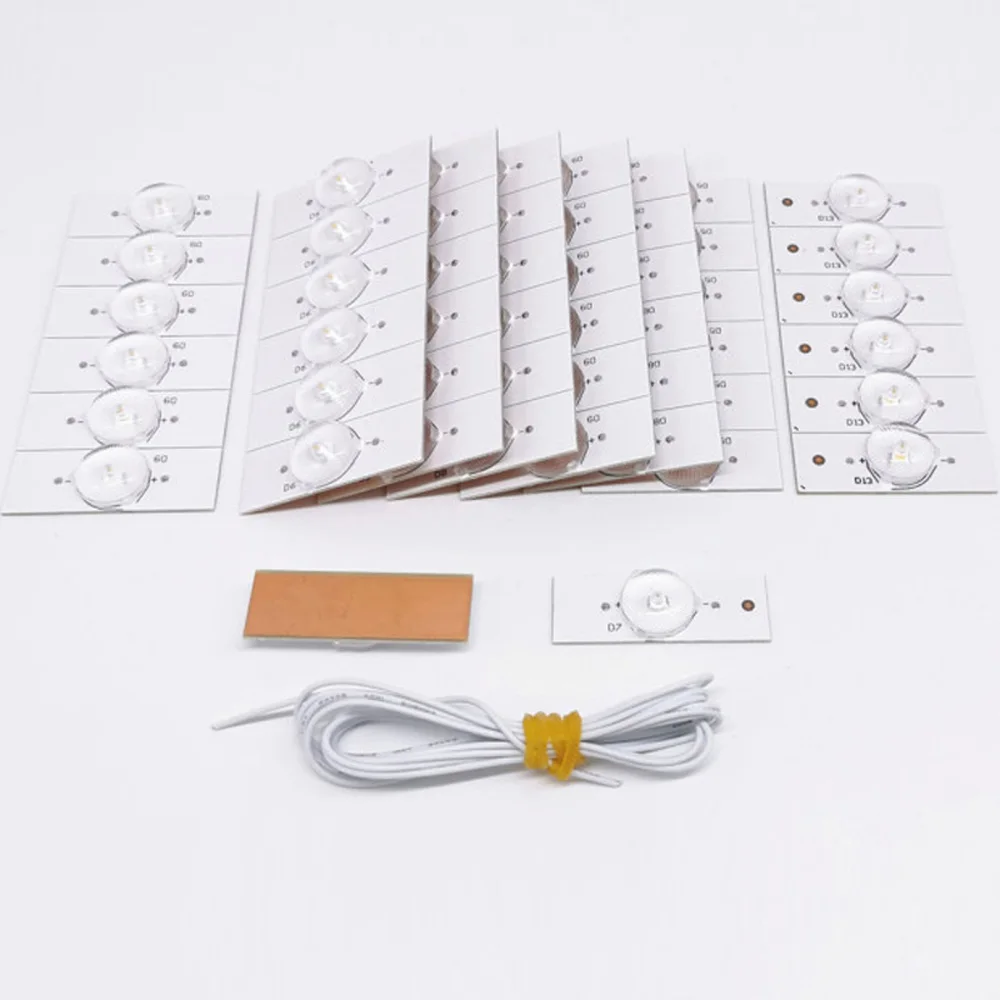 50 шт./лот 3V 6V SMD лампы бусины с оптический объектив фильтра для 32 65 дюймов LED
