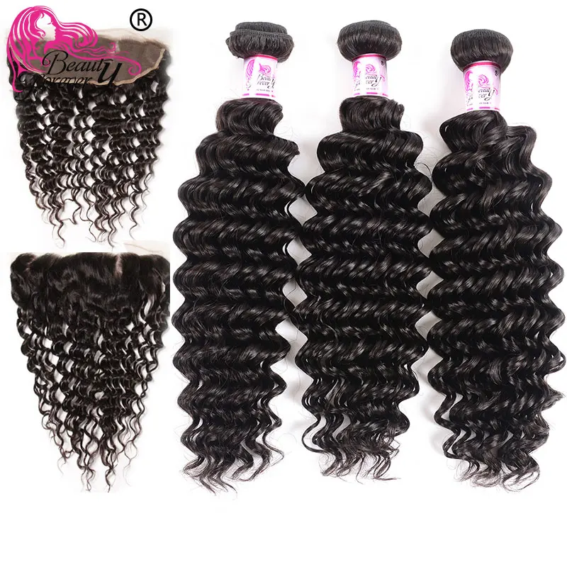 Beauty Forever бразильские волнистые человеческие волосы 3 пучка с кружевной