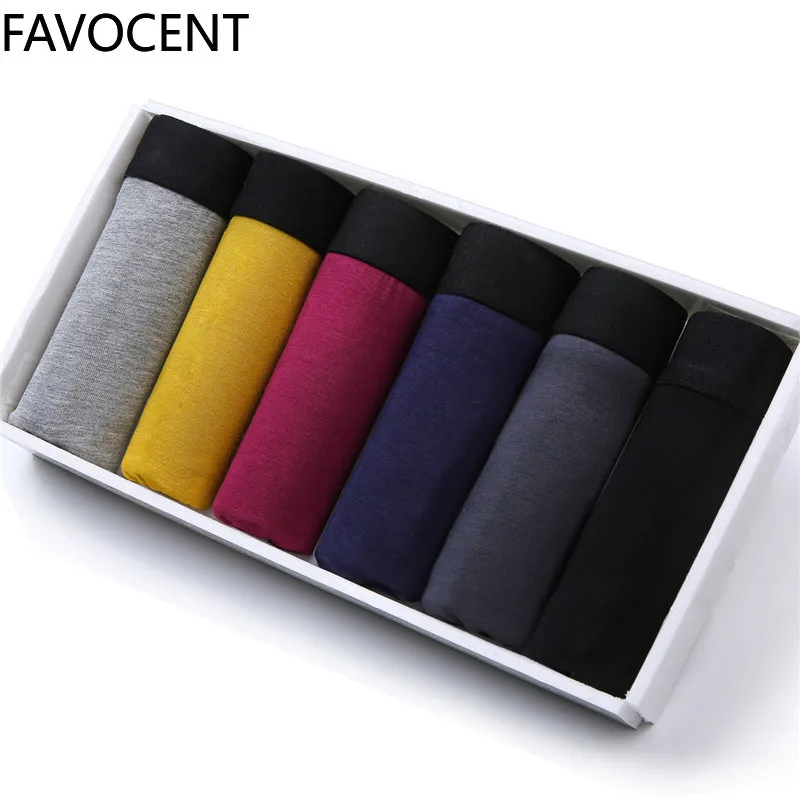 Боксеры мужские из бамбукового волокна дышащие удобные эластичные однотонные повседневное нижнее белье