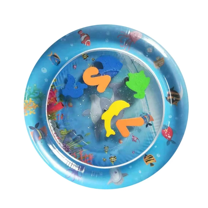 sea animal print baby inflatable play mat infant toy for newborn boy girl water entertainment playing swimming parent child inte free global shipping