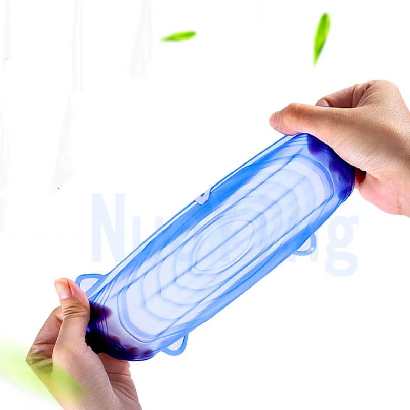 6 шт./компл. Еда Класс силиконовая крышка крышки растягивающиеся из универсальные