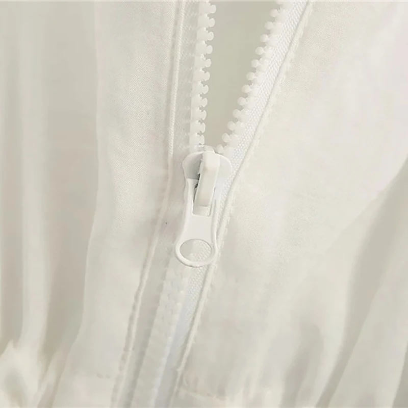 Женские Эластичные рубашки za белые повседневные на молнии с длинными рукавами и