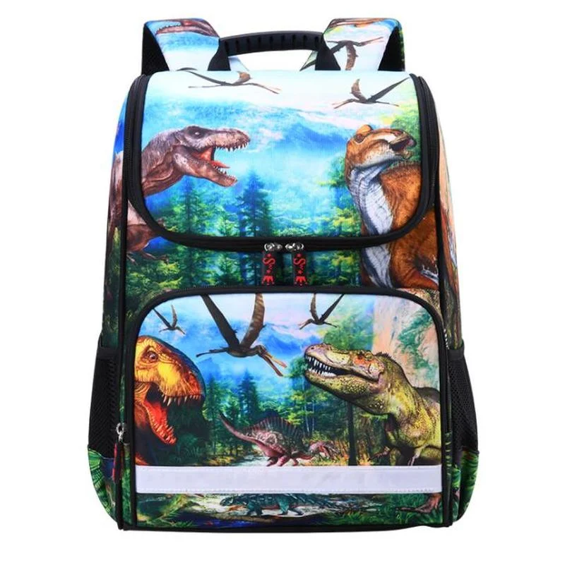 Рюкзак для мальчиков и девочек, легкий, водонепроницаемый, с изображением динозавра, большой вместимости, 2021
