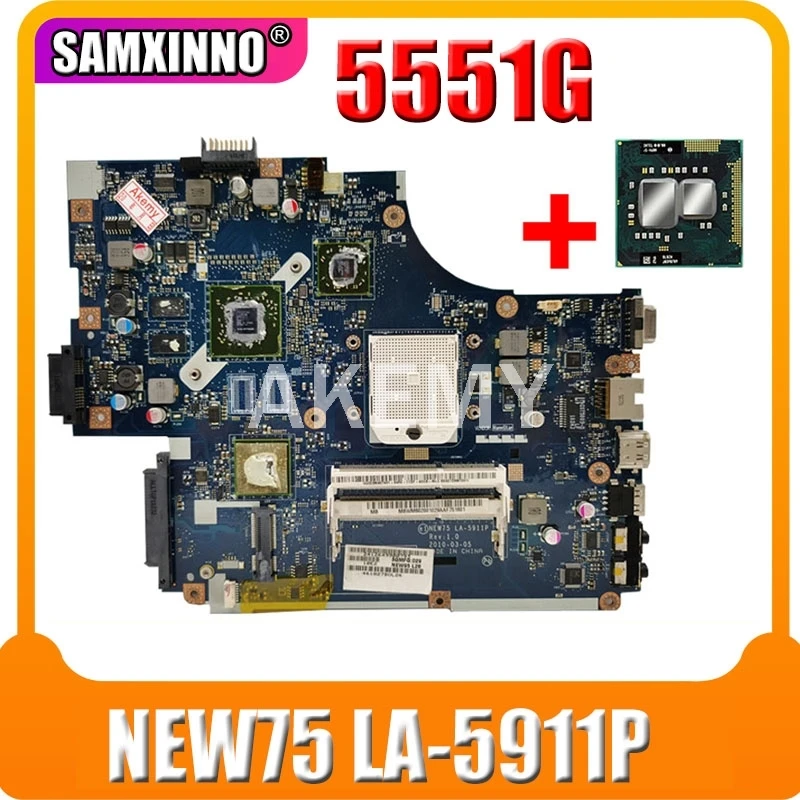 Akemy для Acer aspire 5551G 5552G материнская плата ноутбука DDR3 Socket S1 512mb GPU NEW75 LA-5911P MBWMJ02001 MBPUS02001