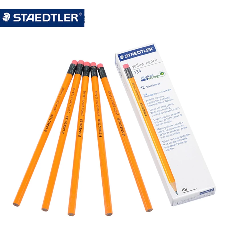 2 шт. STAEDTLER 134 карандаш HB 2B шестиугольная желтая палочка для детей, студентов, карандаш для письма, не содержит свинец, яд
