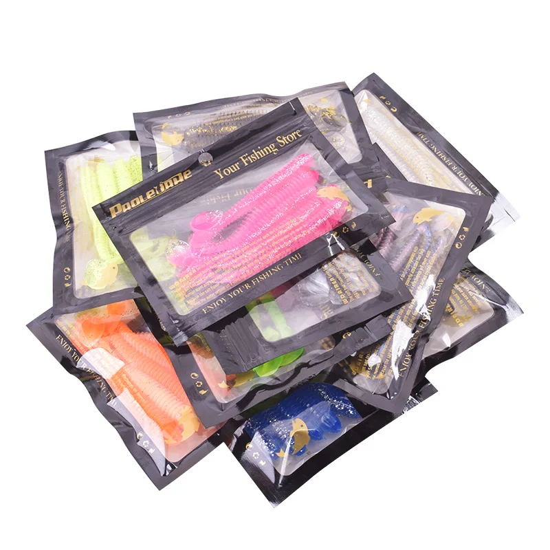 Proleurre Fishing Worm Soft Lures Jig Wobblers 5cm 7cm 9cm Easy Shiner For Carp Bass Artificial Double Colors Silicone Swimbait