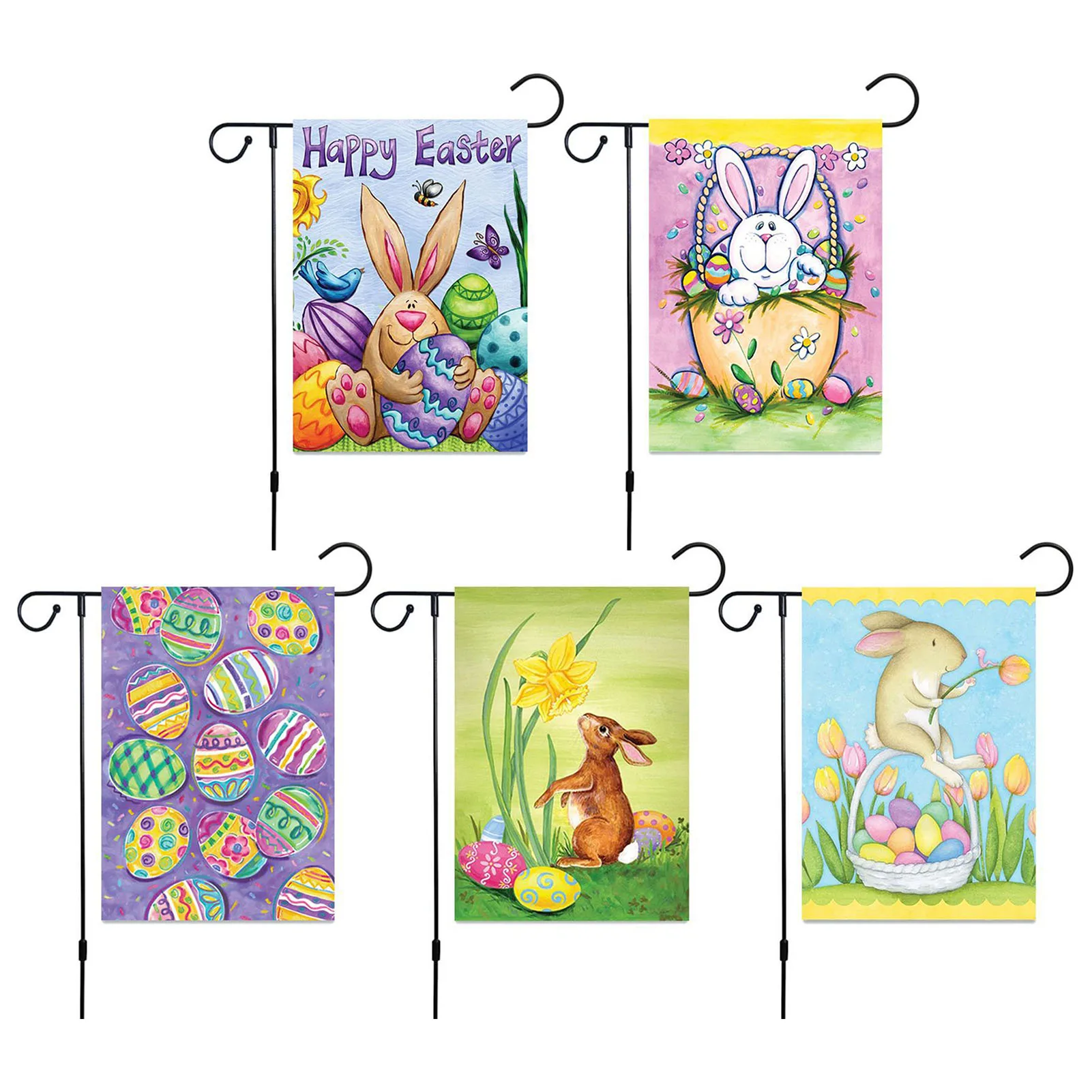 

Easter Party Decoration Garden Flag Egg Rabbit Festival Banner Easter Decoration