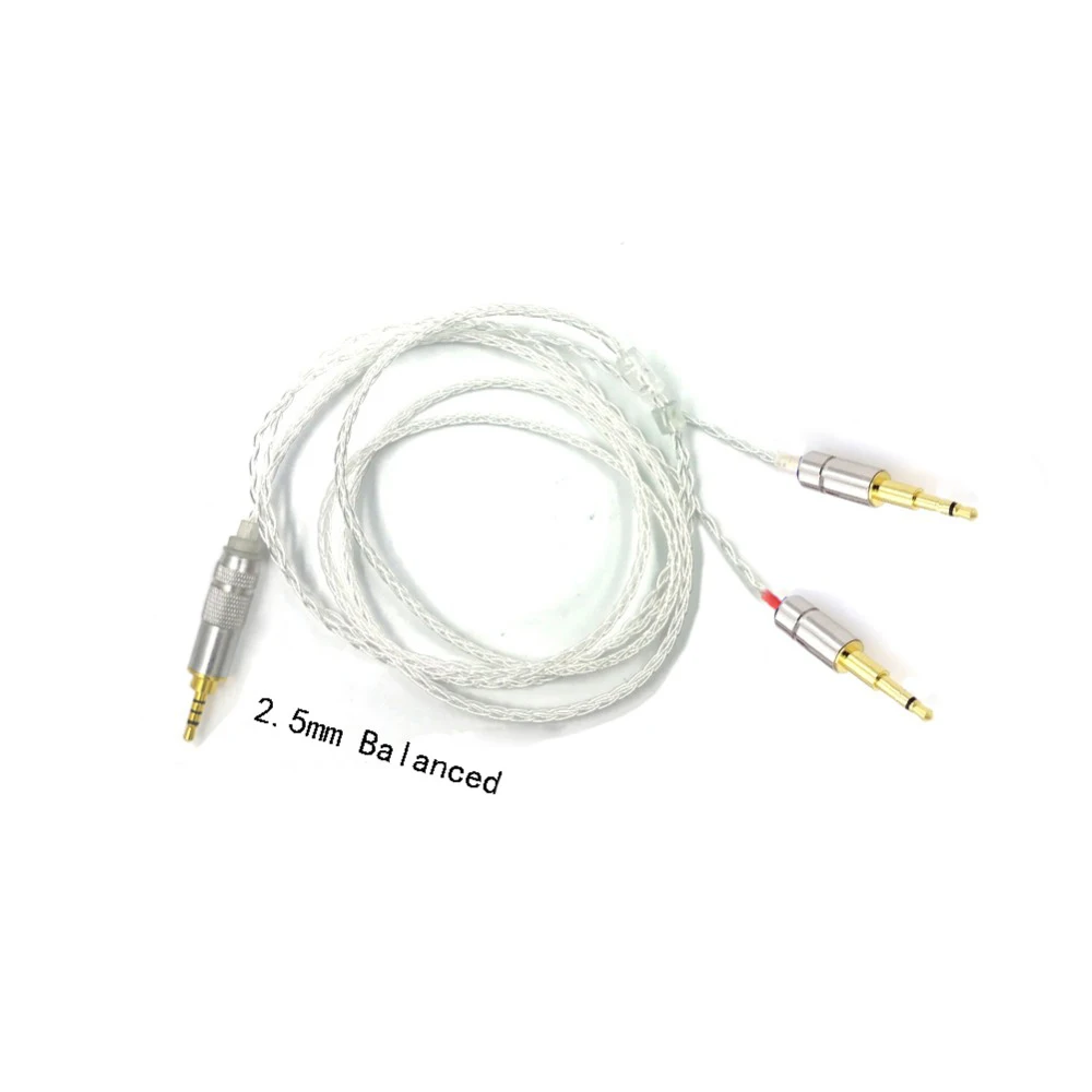 

3.5/2.5/4.4 Balanced 8core Silver Plated Headphone Upgrade Cable ,wire for HE1000 HE400S HE560 Oppo PM-1 PM-2